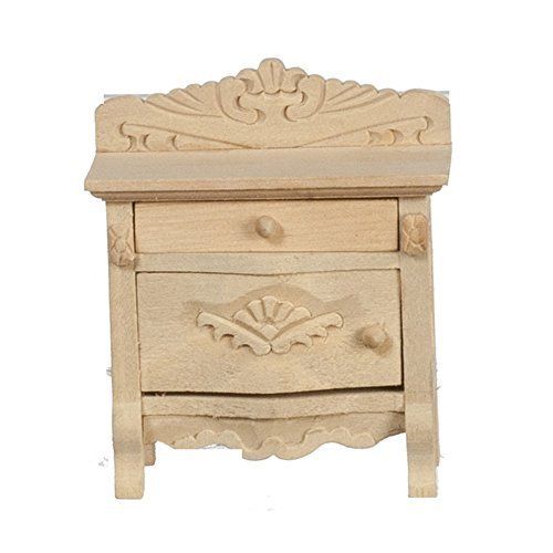  Melody Jane Dolls Houses Melody Jane Dollhouse Bedside Chest Unfinished Bare Wood Miniature Bedroom Furniture