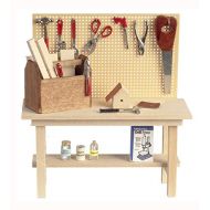 Melody Jane Dolls Houses House Miniature Garden Shed Garage Accessory Full Workbench Tool Bench