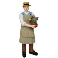 Melody Jane Dolls Houses Melody Jane Dollhouse People Man with Flowers in Pot Gardener Resin Figure