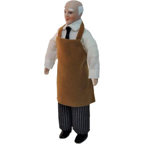  Melody Jane Dolls Houses Melody Jane Dollhouse Working Man in Apron 1:12 Miniature Porcelain People