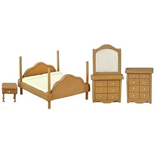  Melody Jane Dolls Houses Melody Jane Dollhouse Walnut Bedroom Furniture Set Suite 1:24 Half Inch Scale