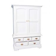 Melody Jane Dolls Houses Dollhouse White Linen Cupboard Armoire Miniature 1:12 Bedroom Furniture