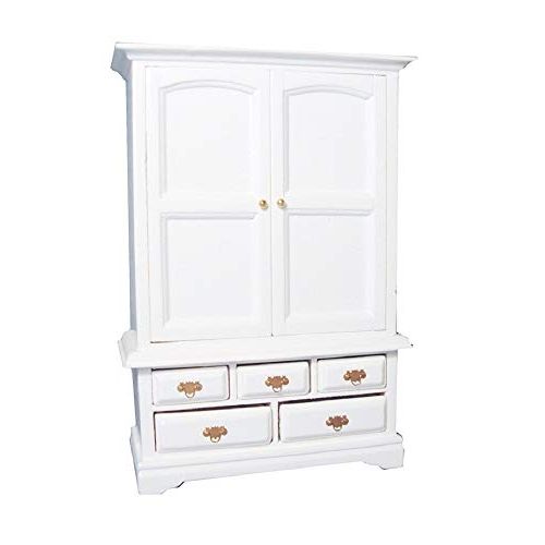  Melody Jane Dolls Houses Dollhouse White Linen Cupboard Armoire Miniature 1:12 Bedroom Furniture