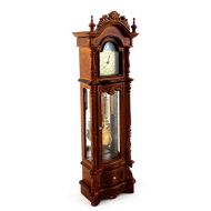 Melody Jane Dolls Houses Melody Jane Dollhouse Working Walnut Chippendale Revival Grandfather Clock Miniature JBM