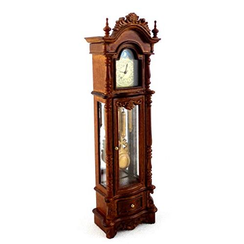  Melody Jane Dolls Houses Melody Jane Dollhouse Working Walnut Chippendale Revival Grandfather Clock Miniature JBM