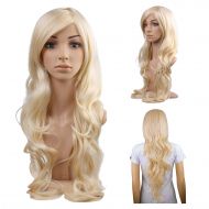 MelodySusie Blonde Long Curly Wavy Wig for Women Girl, 34 Inches Synthetic Hair Replacements Wigs...