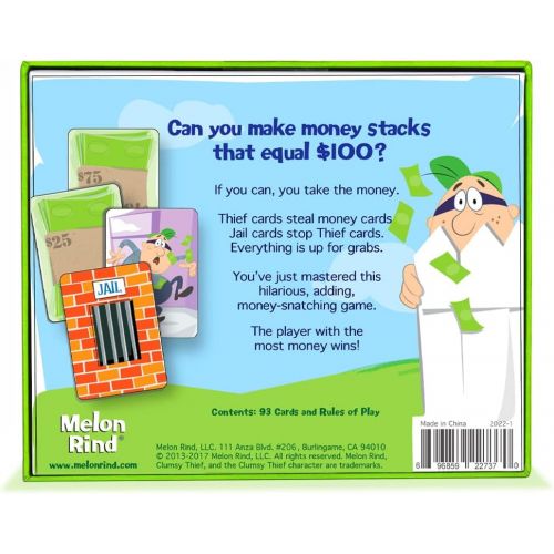  [아마존베스트]Melon Rind Clumsy Thief Money Game - Adding to 100 Math Game for Kids (Ages 8 and up)