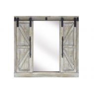 Melrose Barn Door Mirror Wood Home Accessories