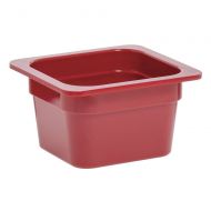 Hubert 16 Size Pan For Cold Food Bars Red Melamine Pan - 6 38 L x 6 1516 W x 4 H