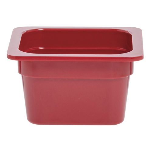  Hubert 16 Size Pan For Cold Food Bars Red Melamine Pan - 6 38 L x 6 1516 W x 4 H