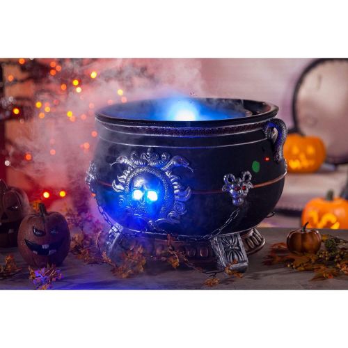  Members Mark Halloween Witchs Cauldron with Rolling Smoke Effect-Bubbles and Steams