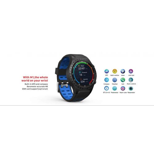  Memela Smart Watch, 2019 Heart Rate Monitor Watch Bluetooth Touch Screen with GPS Tracker/,IP65Waterproof Sports Fitness Tracker for Android iOS Phones