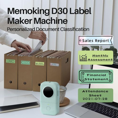  [아마존베스트]Label Maker Sticker Machine-D30 Thermal Label Printer Inkless Portable Bluetooth Label Sticker Maker, Mini Bulk Printer for Business Home Office, Memoking Compatible with Phomemo D