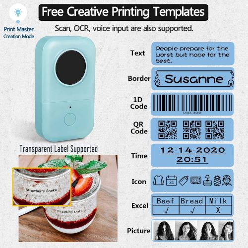  [아마존베스트]Label Maker Sticker Machine-D30 Thermal Label Printer Inkless Portable Bluetooth Label Sticker Maker, Mini Bulk Printer for Business Home Office, Memoking Compatible with Phomemo D