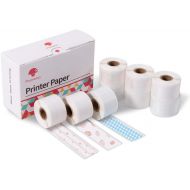 [아마존베스트]Memoqueen Phomemo Thermal Sticker Paper Roll 15mm x 3.5m for Phomemo M02S Mini Printer Black Character on Strawberry/Wave/Blue Grid 3 Rolls of Each Type, Total 9 Rolls