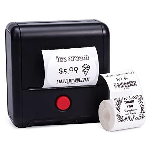  [아마존베스트]Memoqueen Phomemo Ultra-Fast Label Maker Compatible with iOS & Android Phone, 3inch Wider Thermal Photo Label Maker Apply to Images, Barcode, Transparent Label - Black