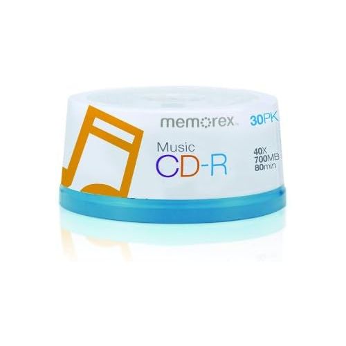  [아마존베스트]Memorex 15404001 Music CD-R DA, 80 Minute, 700 MB 40x ( 30-Pack Spindle) (Discontinued by Manufacturer)