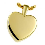 Memorial Gallery MG-3146gp Classic Heart 14K Gold/Sterling Silver Plating Cremation Pet Jewelry