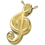 Memorial Gallery MG-3117gp Treble Clef 14K Gold/Sterling Silver Plating Cremation Pet Jewelry