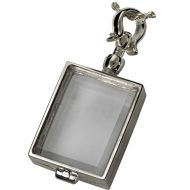 Memorial Gallery Pets 5002gp Victorian Glass Rectangle Locket 14K Gold Plating Cremation Pet Jewelry