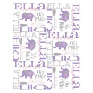 MemoryJarCreations Elephant Baby Name Blanket - Elephant Nursery Blanket - Baby Shower Gift - Personalized Baby Blanket - Custom Baby Blanket