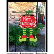 MemoryMakerStudio Christmas Garden Flag Christmas Yard Flag Christmas Tree Garden Flag Elf Yard Flag Elf Garden Flag Personalized Garden Flag