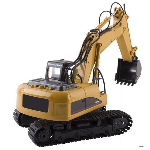  Memtes 15 Channel Full Functional Remote Control Excavator Tractor Construction Toy, Metal Shovel, with Lights and Sounds