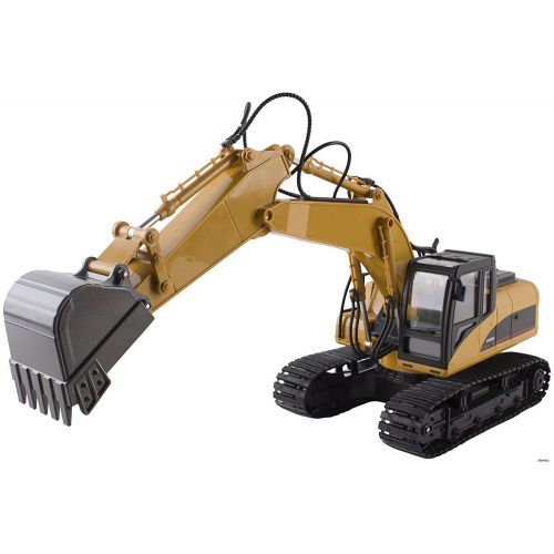  Memtes 15 Channel Full Functional Remote Control Excavator Tractor Construction Toy, Metal Shovel, with Lights and Sounds