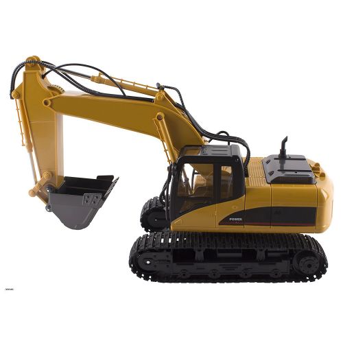  Memtes 15 Channel Full Functional Remote Control Excavator Tractor Construction Toy, Metal Shovel, with Lights and Sounds