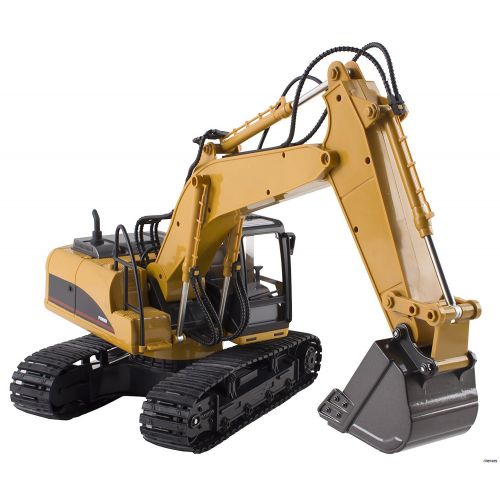  Memtes 15 Channel Full Functional Remote Control Excavator Tractor Construction Toy, Metal Shovel, with Lights and Sounds