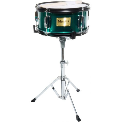  Mendini by Cecilio 16 inch 3-Piece Kids/Junior Drum Set with Adjustable Throne, Cymbal, Pedal & Drumsticks, Metallic Green, MJDS-3-GN