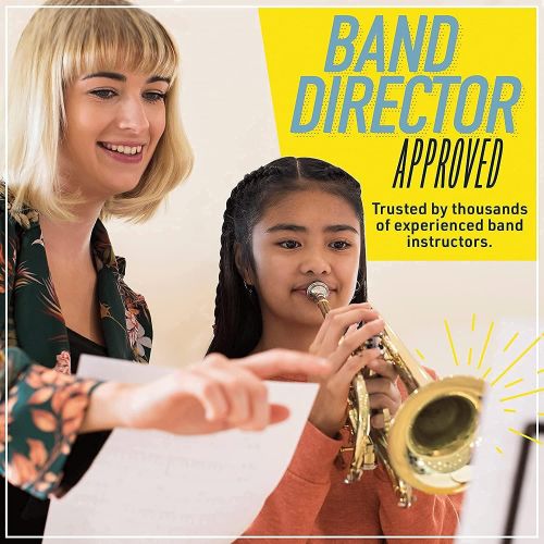  Mendini By Cecilio Bb Trumpet - Trumpets for Beginner or Advanced Student w/Case, Cloth, Oil, Gloves - Brass Musical Instruments For Kids & Adults
