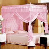 Mengersi Pink Kids Princess Bed Canopy For Little Girls Toddler Twin Bed Curtains Mesh Mosquito Net Christmas Gift Birthday Present