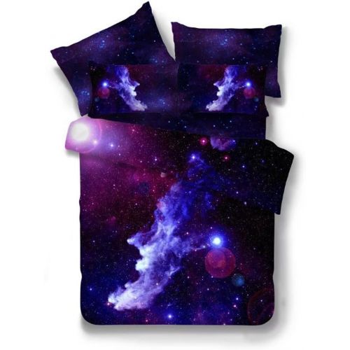  [아마존베스트]Mengersi Galaxy Space Duvet Cover Set Galaxy Bedding Set Twin Size for Kids Boys Toddler (1 Pillowcase,1 Duvet Cover)