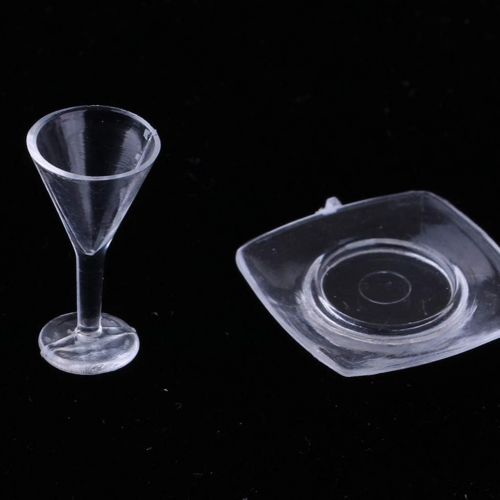  menolana 26 Pieces 1/12 Dollhouse Miniature Tableware Glass Cups Plate Bowl Set Decor