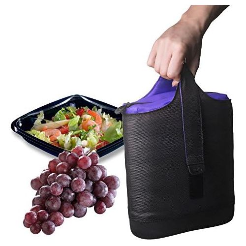  Menu Cool Lunch Cooler BagGreat for Office and when travellingColour: Black/Purple/Dimensions: Height 29cm (L: 21cm, W: 8cm