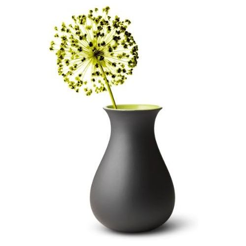  MenuOrganic 20cm Earthenware Vase, Black/Green