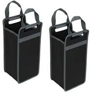 [아마존 핫딜] [아마존핫딜]Meori meori Foldable 2 Bottle Tote Lava Black 2-Pack Collapsible Reusable Enthusiast Hostess Gift Wine Carriers Shopper Souvenir, 2 Pack / 2 Slot