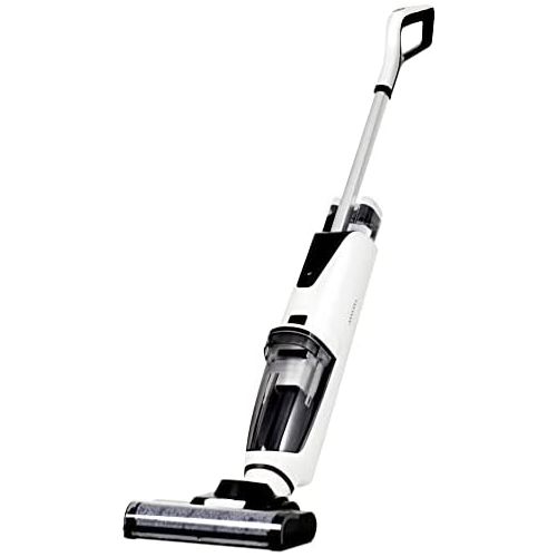  Merax Cordless Upright Vacuum Cleaner for Carpet and Hard Floor, Pet Hair, Wet Dry Cleaning, 5000mAh, HEPA Filter, Swivel Steering Bagless, White