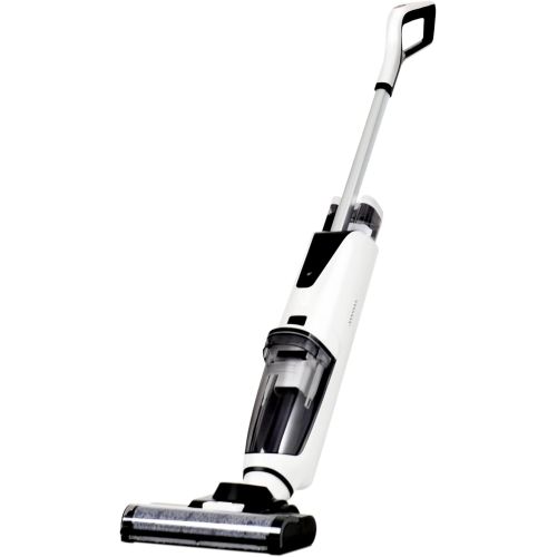  Merax Cordless Upright Vacuum Cleaner for Carpet and Hard Floor, Pet Hair, Wet Dry Cleaning, 5000mAh, HEPA Filter, Swivel Steering Bagless, White