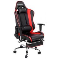 Merax Ergonomic Series Pu Leather Office Chair Racing Chair with Footrest Computer Gaming Chair, Recliner, Swivel, Tilt, Rocker and Seat Height Adjustment