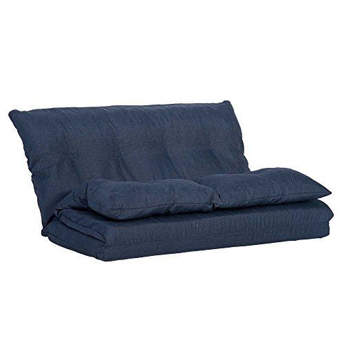  Merax. Adjustable Fabric Folding Chaise Lounge Sofa Chair Floor Couch (Navy 1)