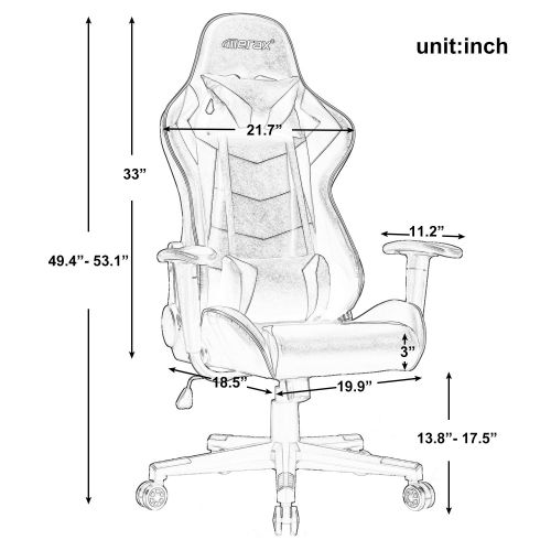  Merax. High Back Gaming Enlarged Racing Home Office Computer Chair (Red)