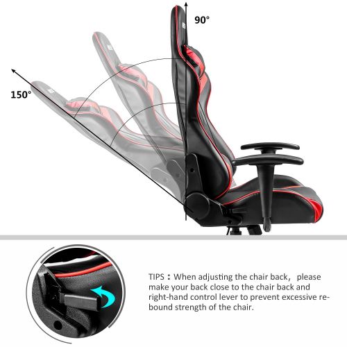  Merax. High Back Gaming Enlarged Racing Home Office Computer Chair (Red)