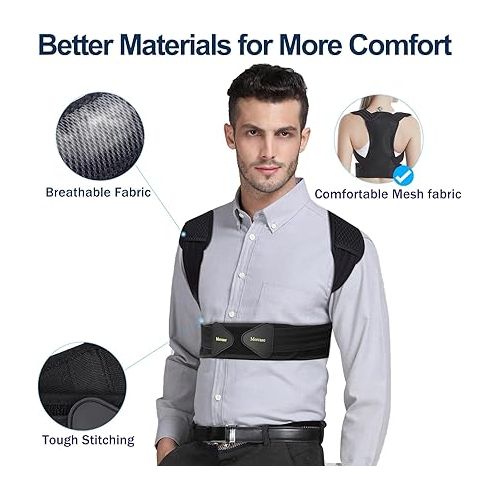  Mercase Posture Corrector for Men and Women, Posture Brace for Back,Shoulders,Hunchback Scoliosis Correction, Adjustable and Comfortable, Large(32-39 inches)