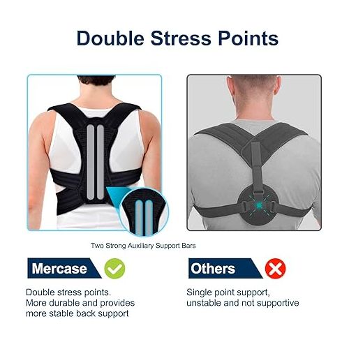  Mercase Posture Corrector for Men and Women, Posture Brace for Back,Shoulders,Hunchback Scoliosis Correction, Adjustable and Comfortable, Large(32-39 inches)