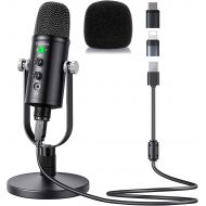 Mercase USB Condenser Microphone Compatible with PC/MAC/Ps4/iPhone/iPad/Android,Computer Mic with Noise Cancelling & Reverb, Studio Microphone for Voice and Music Recording,Podcast