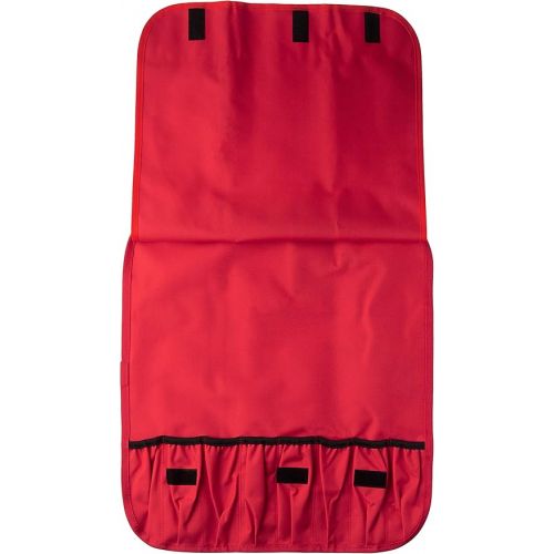  Mercer Culinary 7-Pocket Knife Roll Storage Bag, Red