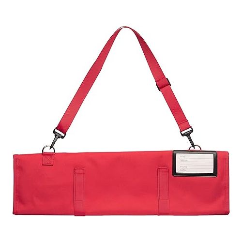  Mercer Culinary 7-Pocket Knife Roll Storage Bag, Red