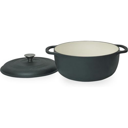  Mercer Culinary Enameled Cast Iron Round Dutch Oven, 6 qt., Matte Black